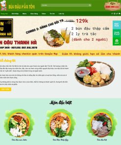 Theme WordPress quán bún đậu mắm tôm